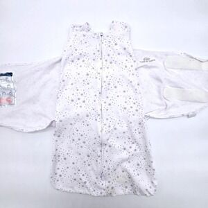 HALO SleepSack Swaddle Small White Stars Moon Baby Sleep Bag 3-6M